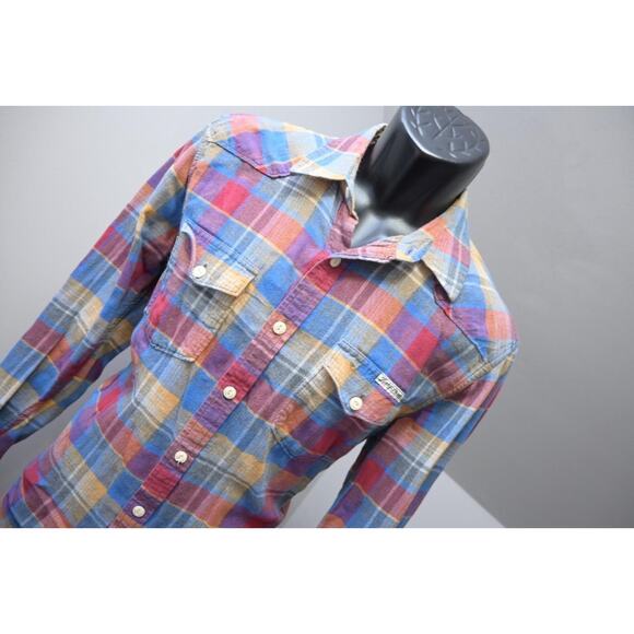 Lucky Brand Big Button Shirt Classic Fit Long Sleeve Plaid Button Up Mens Medium - Picture 4 of 7